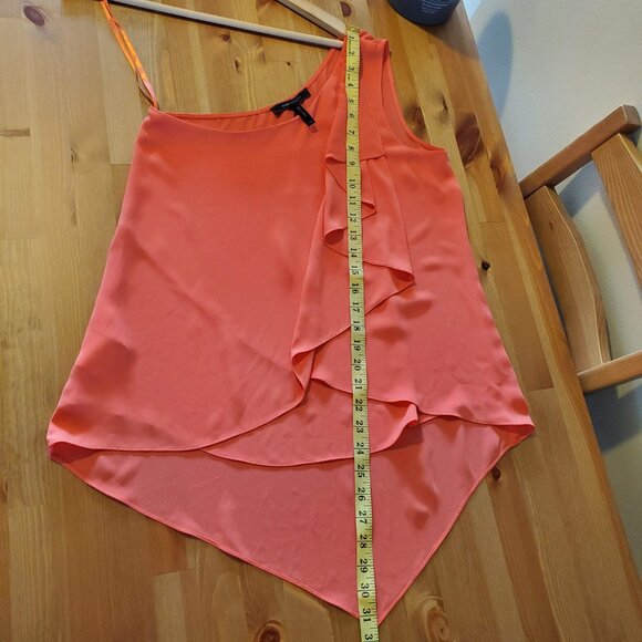 BCBGMaxAzria-Women's 'Lana' One Shoulder Draped Chiffon Blouse-Size XXS Ambrosia - Picture 3 of 14